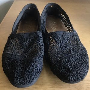 Black crochet Toms